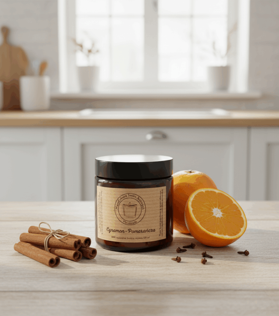 Świeca sojowa Magic Candle o zapachu Cynamon Pomarańcza
