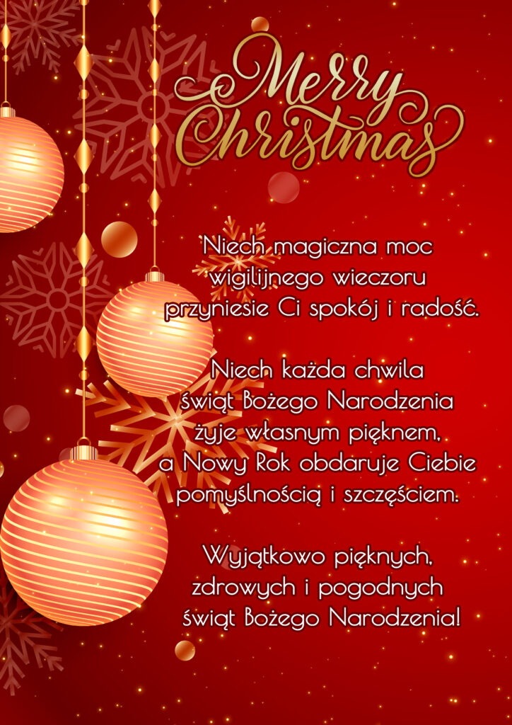 kartka z życzeniami świątecznymi