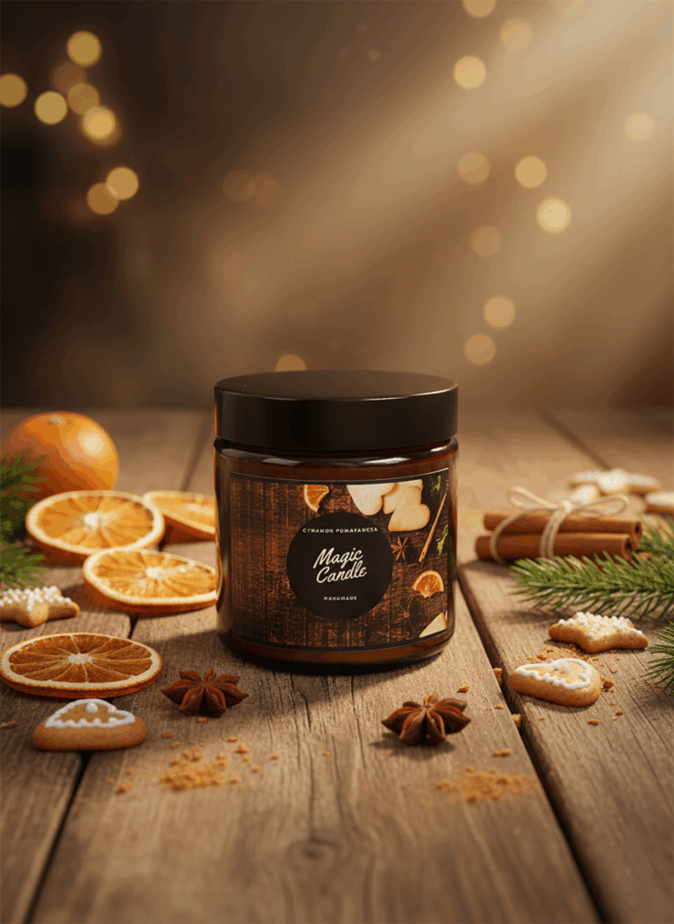 Świeca sojowa Magic Candle o zapachu Cynamon Pomarańcza