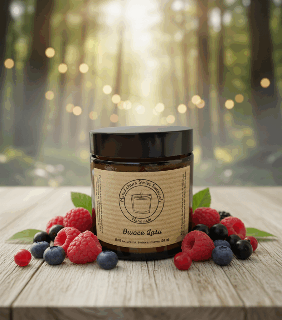 Świeca sojowa Magic Candle o zapachu Owoce Lasu