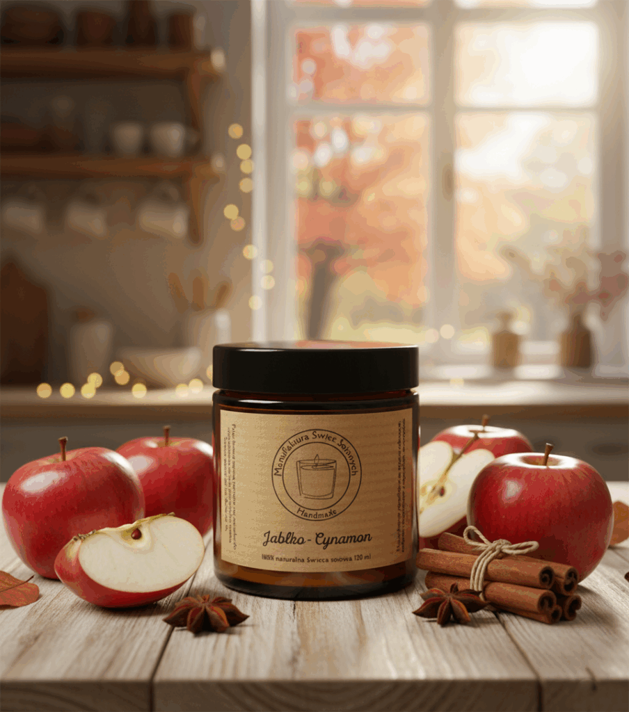 Świeca sojowa Magic Candle o zapachu Jabłko Cynamon