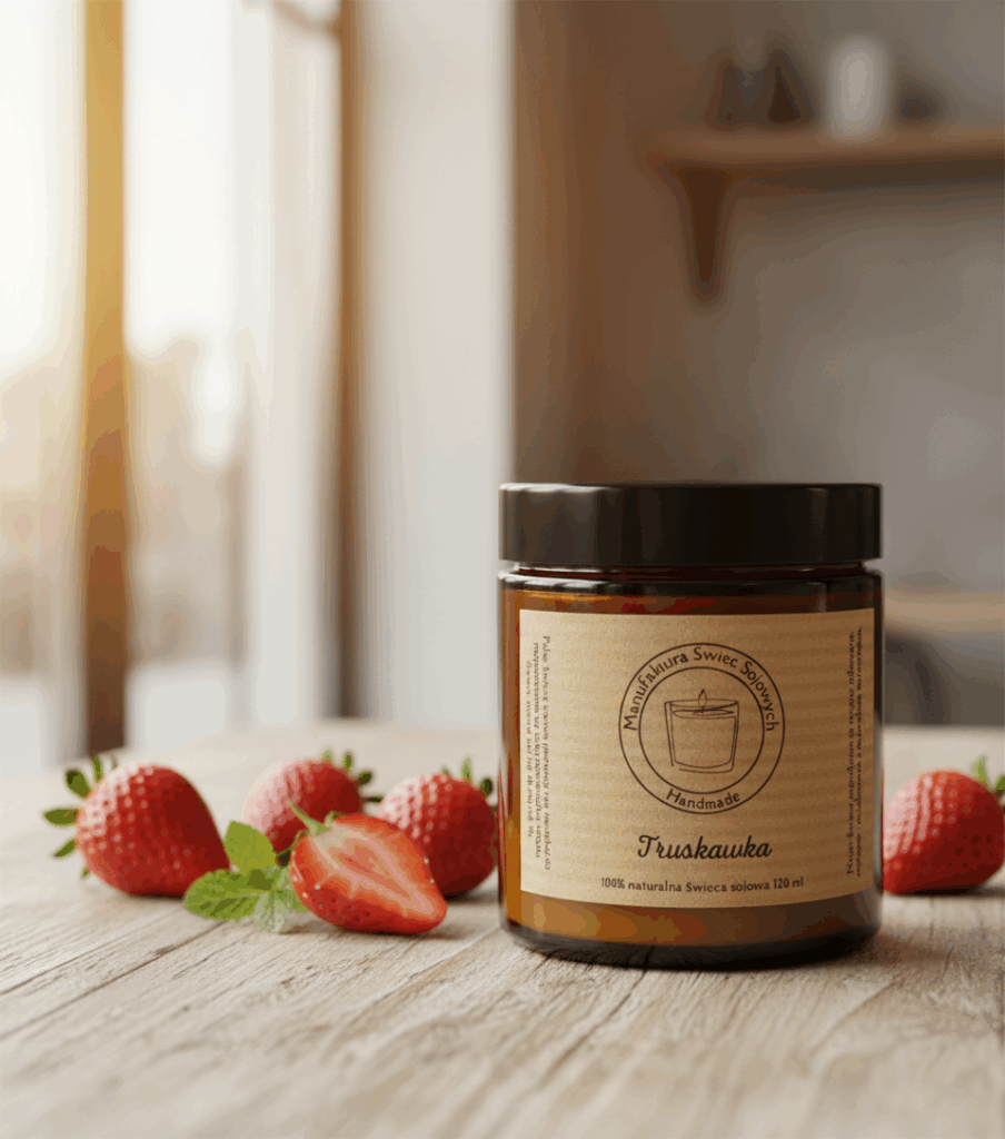 Świeca sojowa Magic Candle o zapachu Truskawek
