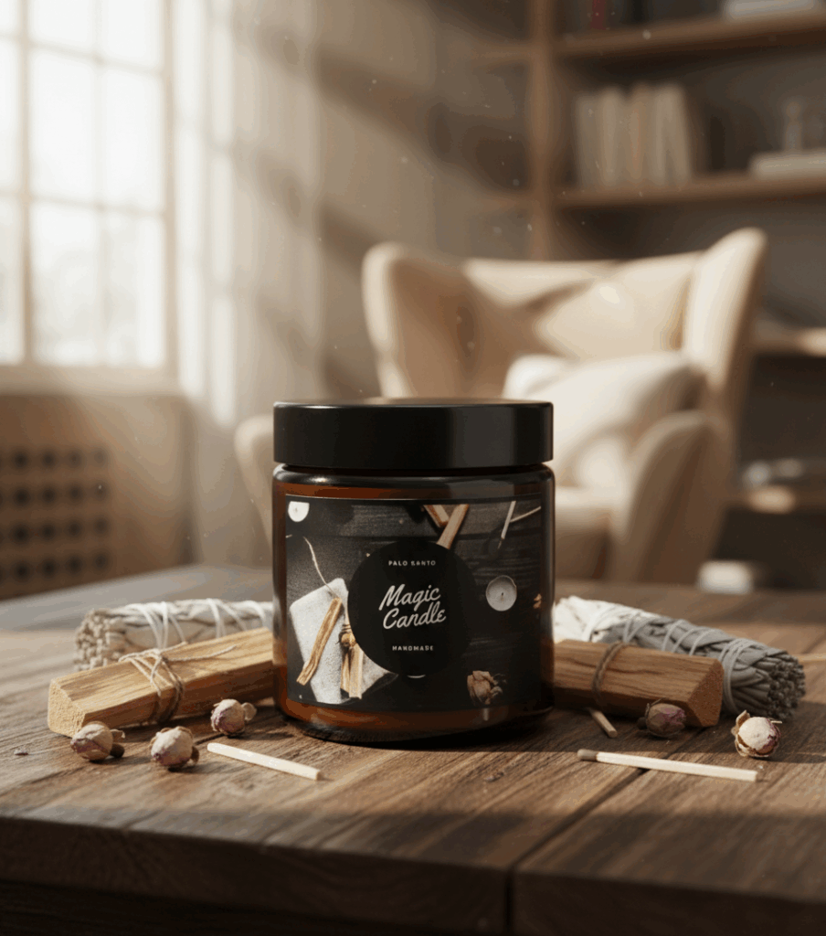 Świeca sojowa Magic Candle o zapachu Palo Santo