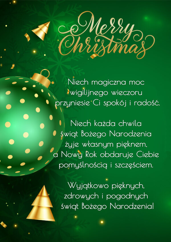 Kartka z życzeniami świątecznymi Boże Narodzenie