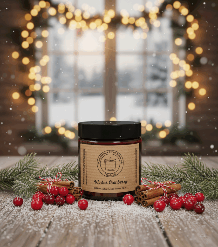 Świeca sojowa Magic Candle o zapachu Winter Cranberry
