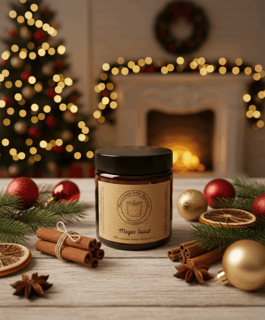 Świeca sojowa Magic Candle o zapachu Magia Świąt