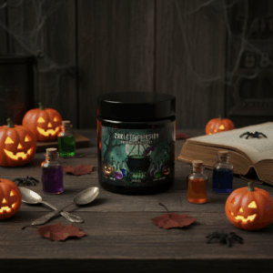 Świeca sojowa Magic Candle Halloween Edition Zaklęte Eliksiry o zapachu Pocałunek Pajęczycy